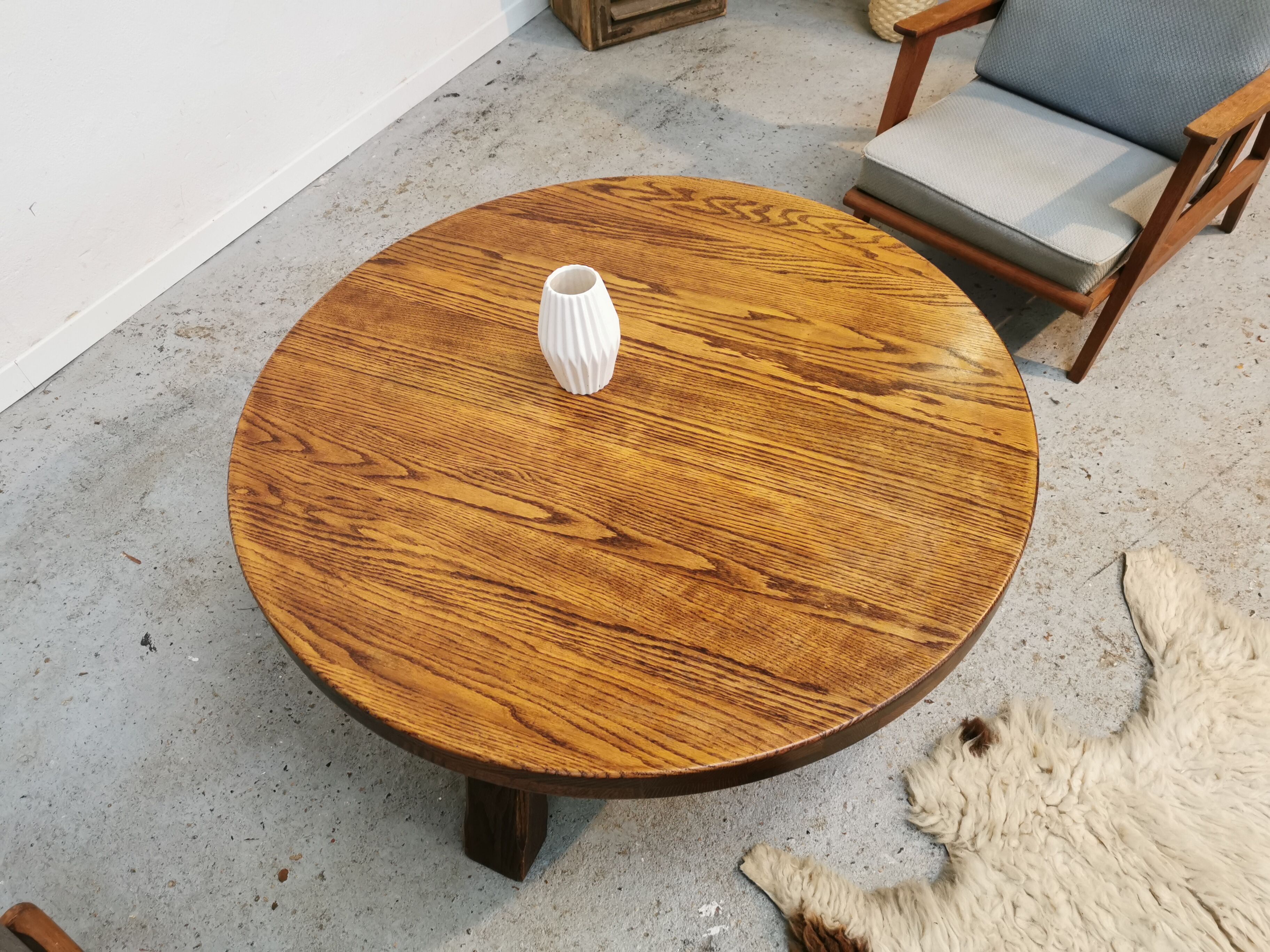 Vintage tripod coffee table brutalist style