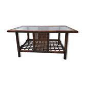 Coffee table rattan and caning 50-60s