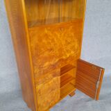 Art Deco secretary in walnut and walnut bramble