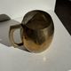 Indian mug in engraved gold metal with floral patterns H11