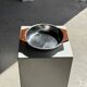 Shallow dish in stainless steel and wood H4 D20