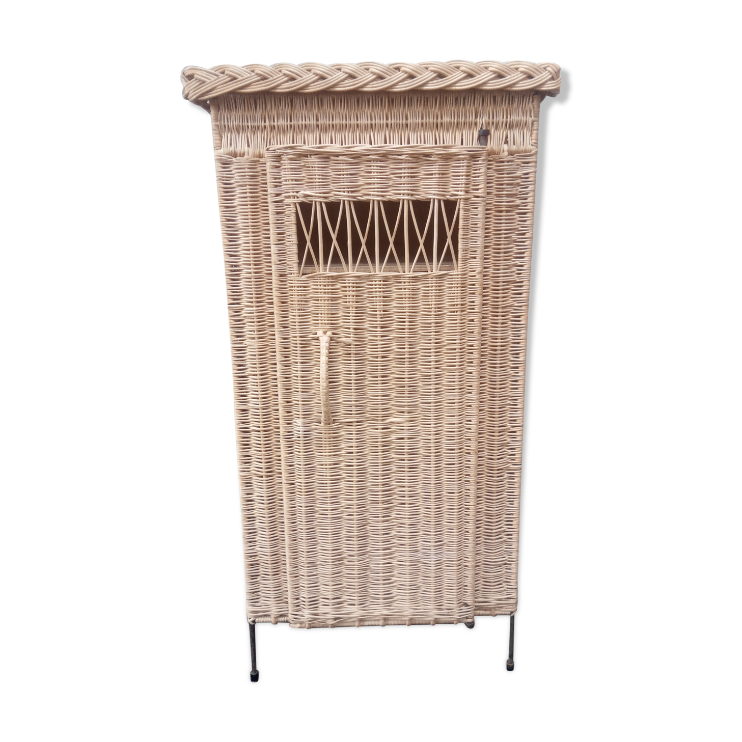 Vintage 50s rattan cabinet