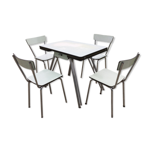 Table vintage en formica - compas chaises