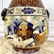 Glazed ceramic vase of the School of Bien-Hoa, Decorations of sages, circa 1930