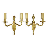 Pair of urn-shaped wall sconces in the Louis XVI style - gilded bronze