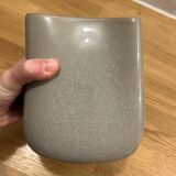 Wavy gray ceramic vase