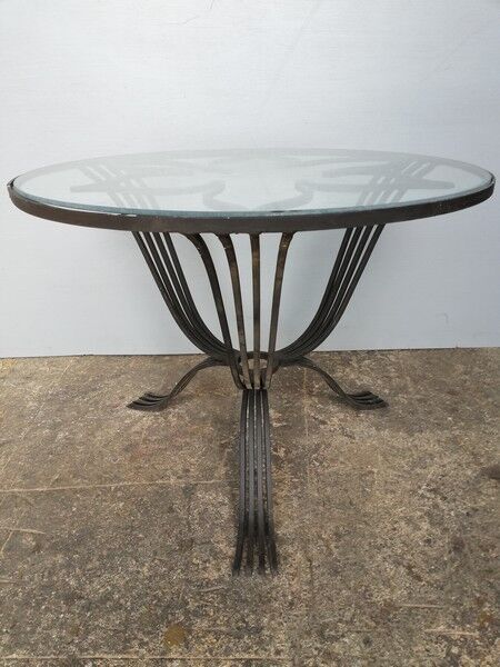 Table low wrought iron era art deco 1930/40
