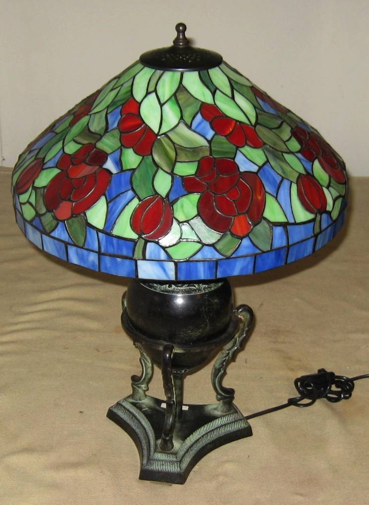 Lampe de table style Tiffany vintage (années 1990)
