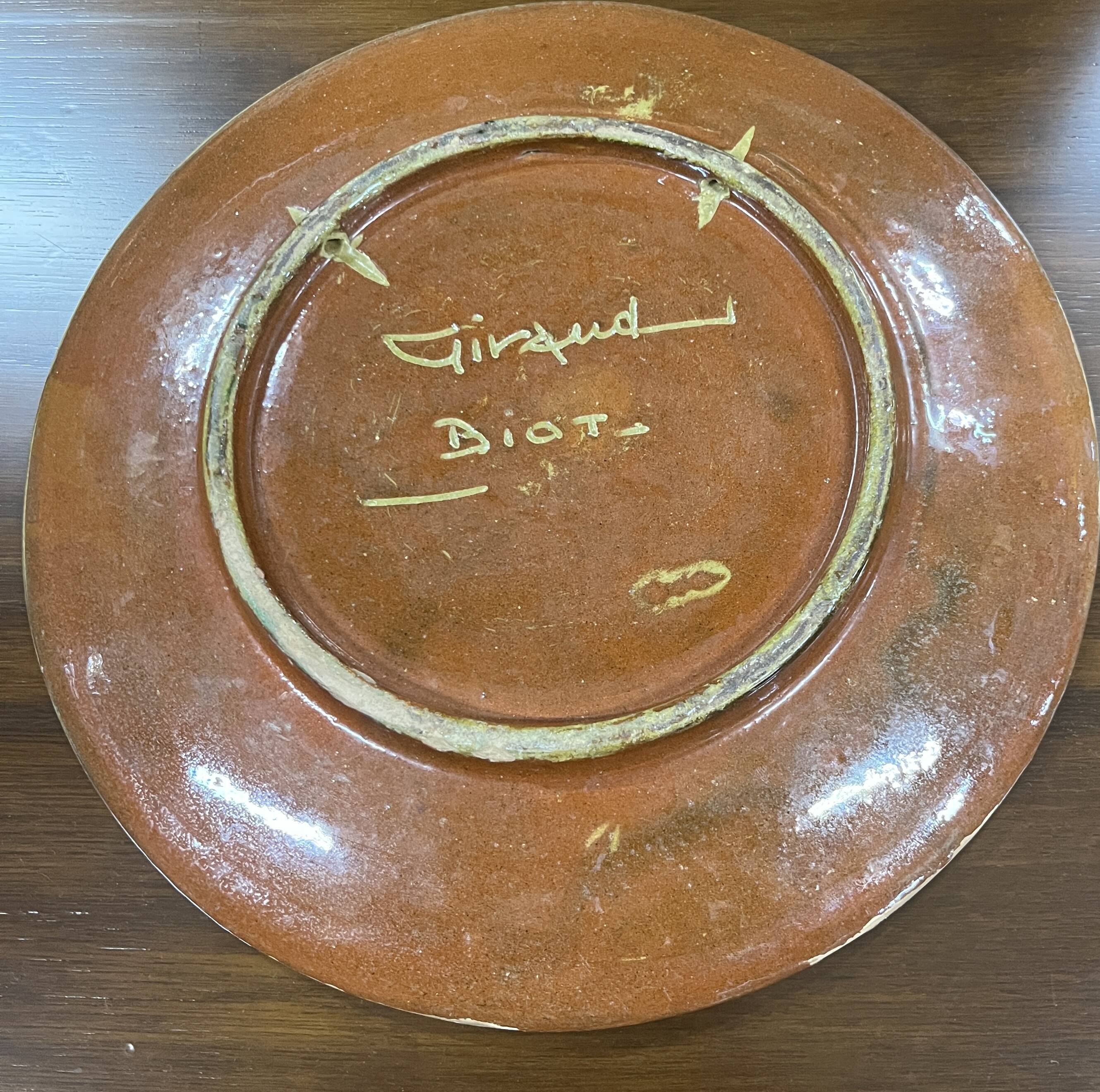 Large ceramic dish by Giraud Biot