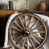 Wheel of wooden and cast iron cart