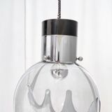 Murano Glass and Varnished Metal Pendant by Toni Zuccheri for Venini, Italy