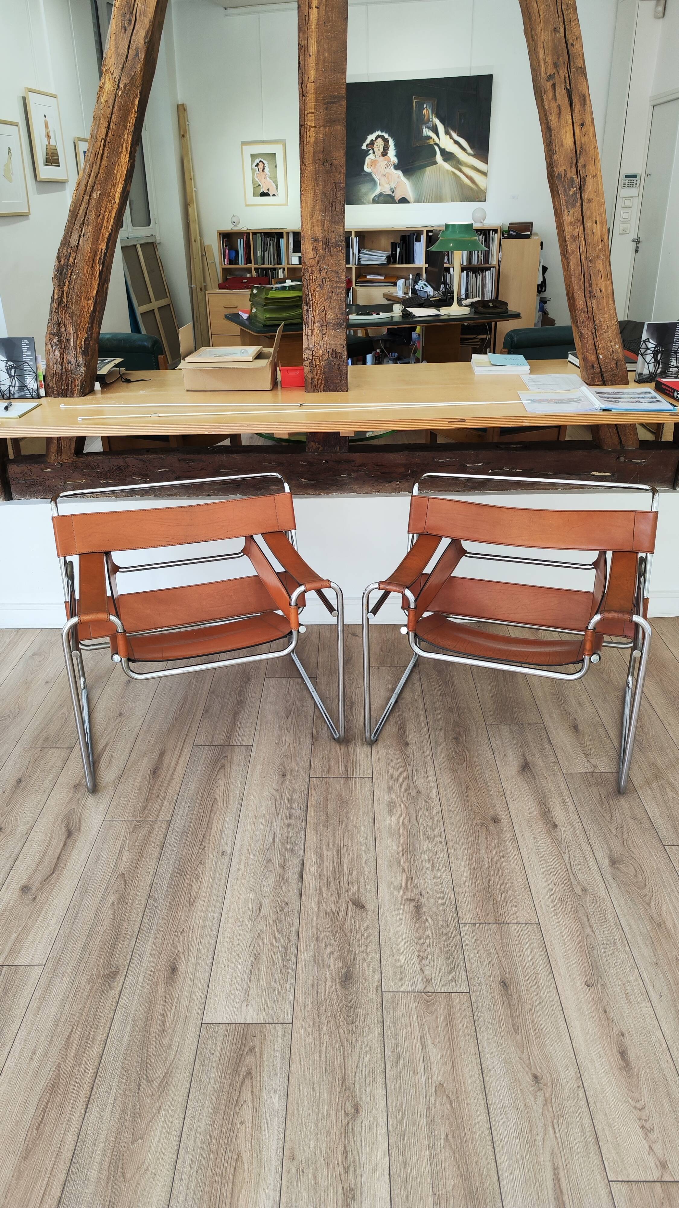 Pair of armchairs Marcel Breuer Wassily fasem 1983