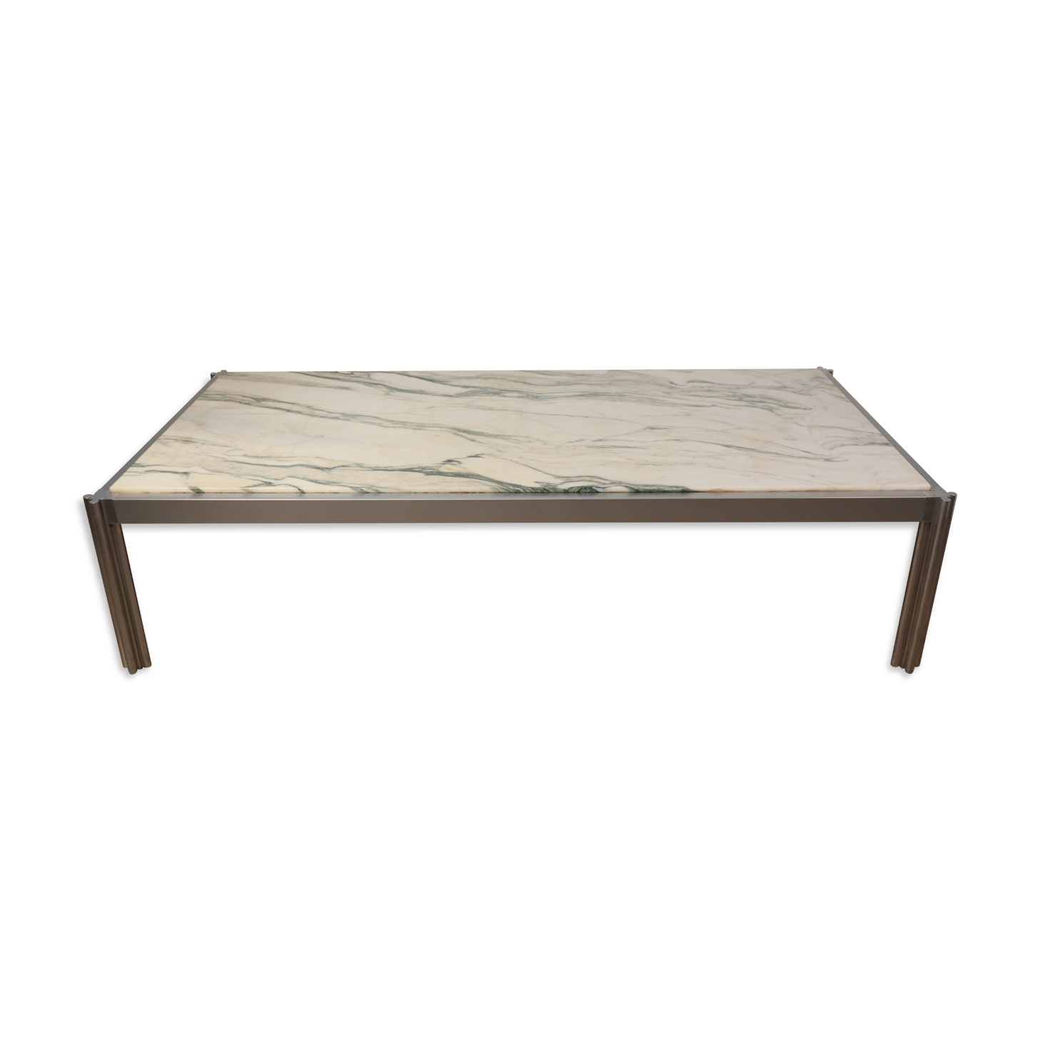 Coffee table by Georges Ciancimino in marble and aluminum, 1970
