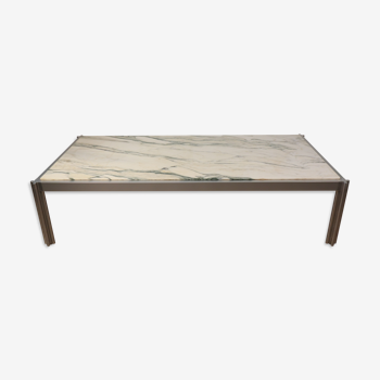 Coffee table by Georges Ciancimino in marble and aluminum, 1970