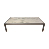 Coffee table by Georges Ciancimino in marble and aluminum, 1970