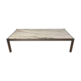 Coffee table by Georges Ciancimino in marble and aluminum, 1970