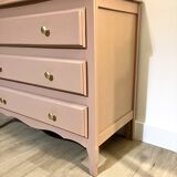 Antique pink wooden chest of drawers