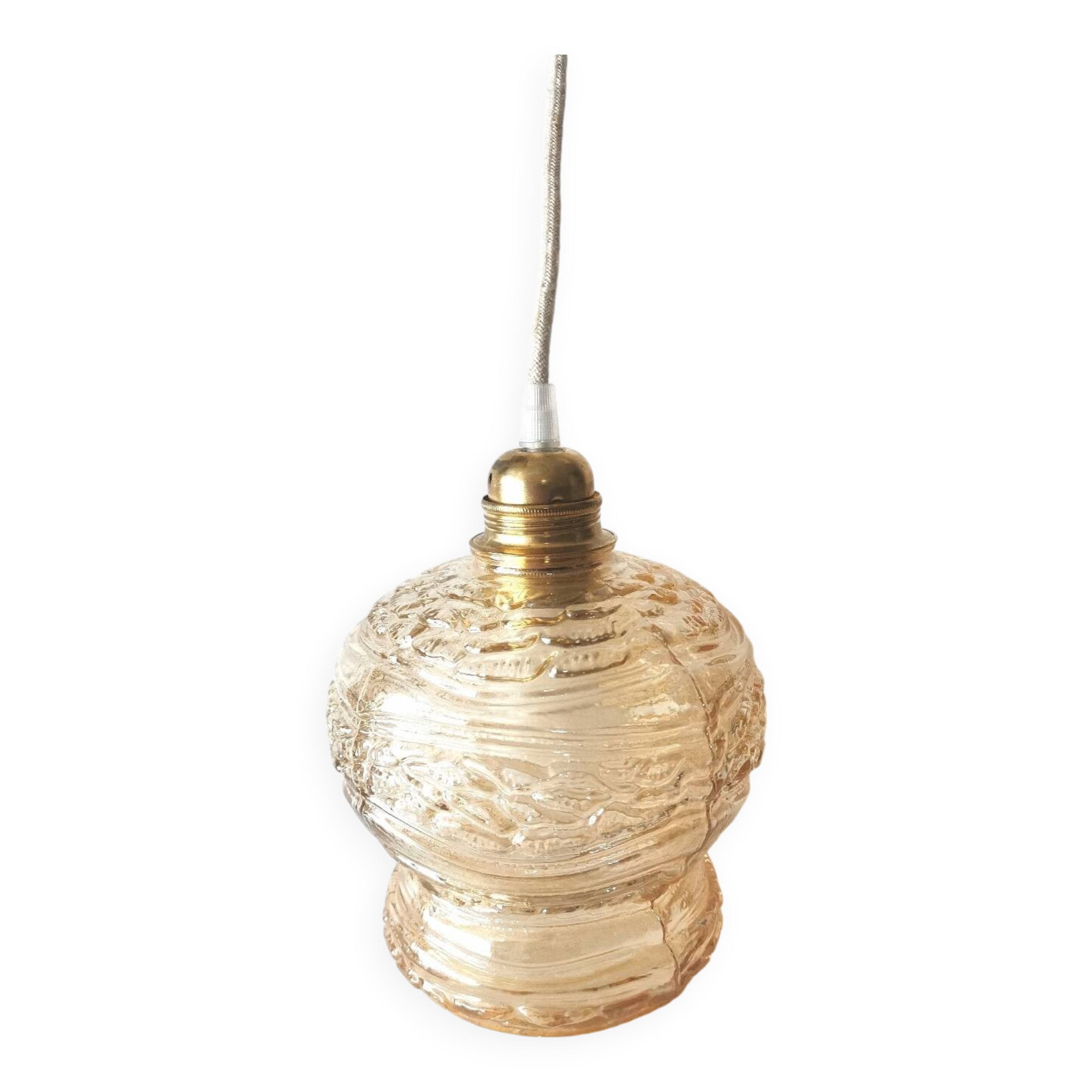 Vintage 60s portable lamp, linen cable.