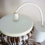 Pendant light in white opal glass with black speckles, 1960s/1970s