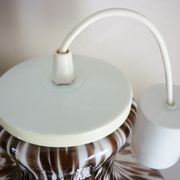 Pendant light in white opal glass with black speckles, 1960s/1970s