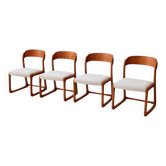 Suite de 4 chaises Baumann modèle traîneau – design moderniste français – a