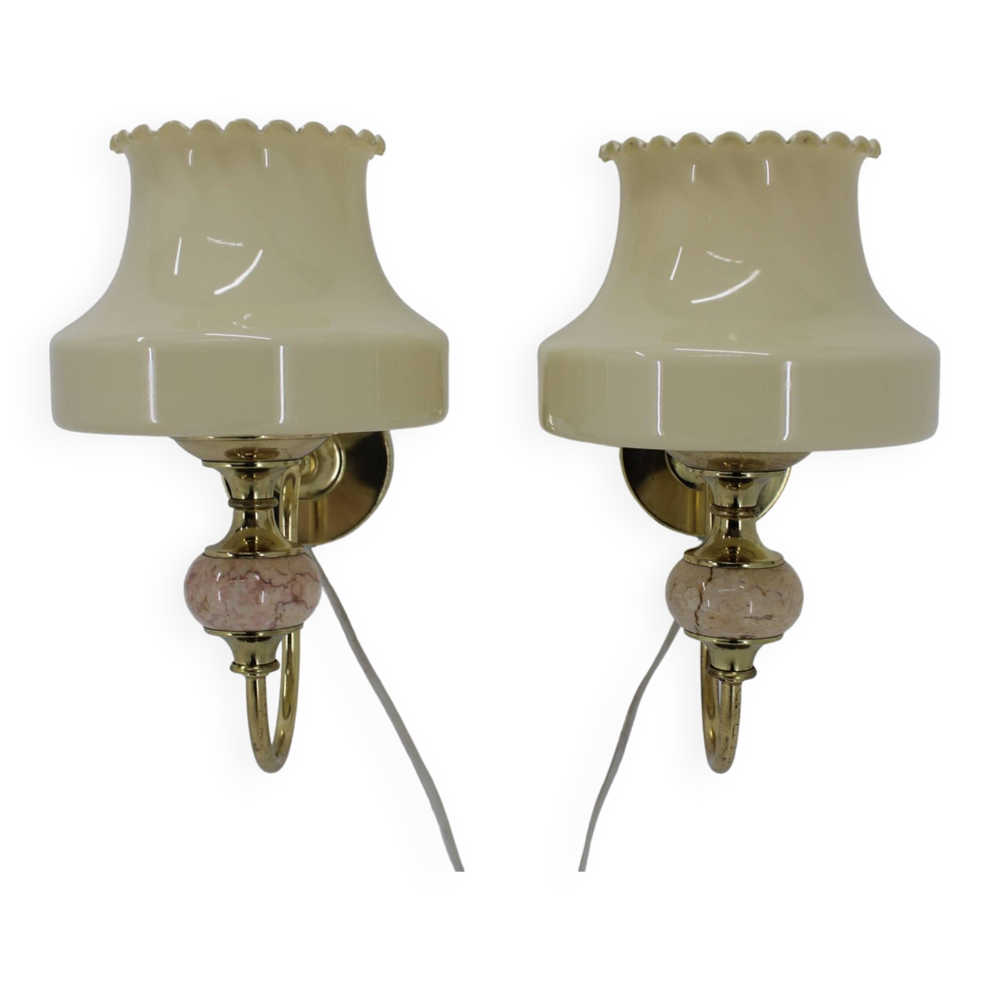 1970s Pair of Wall Lamps, Czechoslovakia