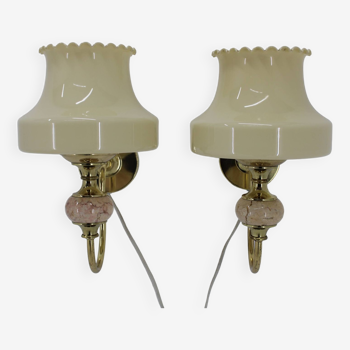 1970s Pair of Wall Lamps, Czechoslovakia
