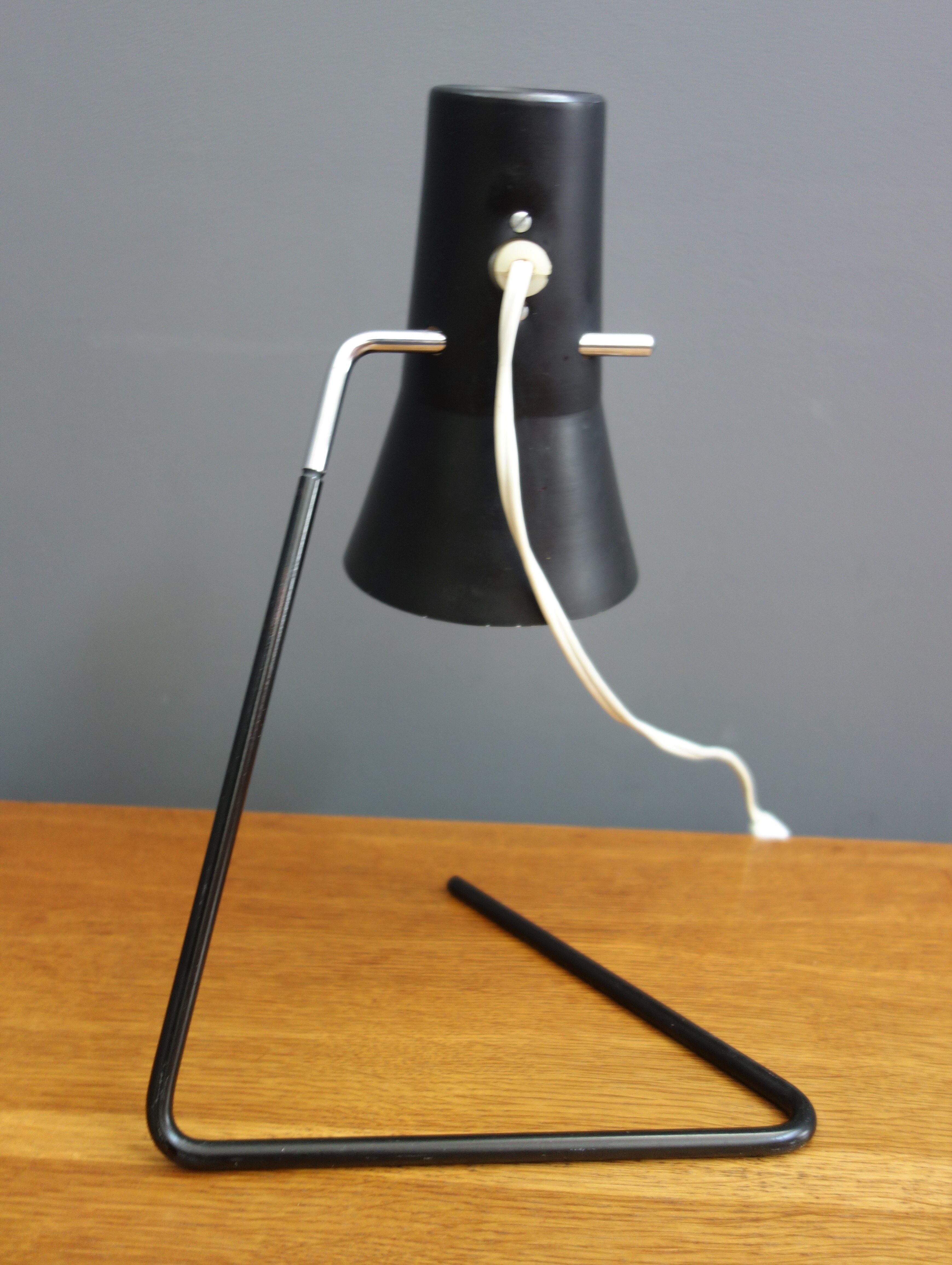 Josef Hurka Black table lamp for Drupol, model 21616 1960s