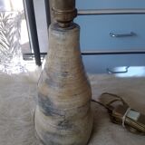 Sandstone lamp base with fleur-de-lis coat of arms