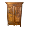 Wedding wardrobe of the Bressan country in walnut and walnut magnifying glass dated 1850