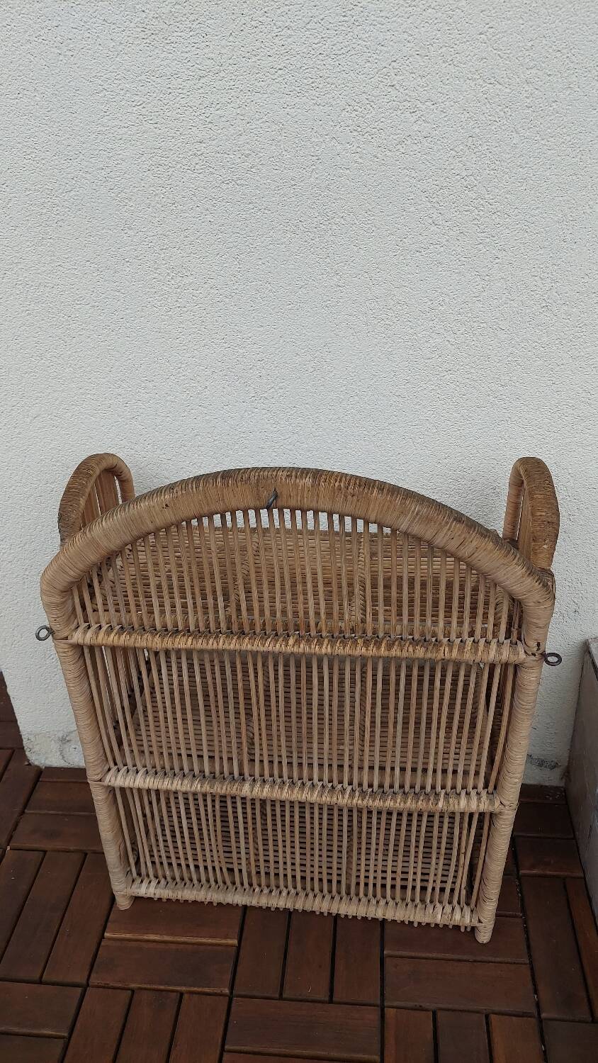 Vintage folding wicker furniture in its original condition