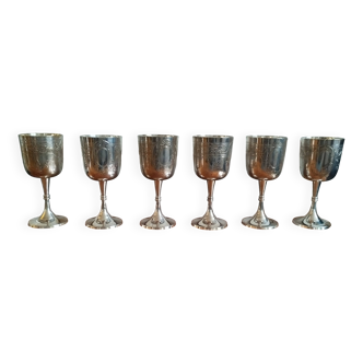 Set of 6 metal glasses