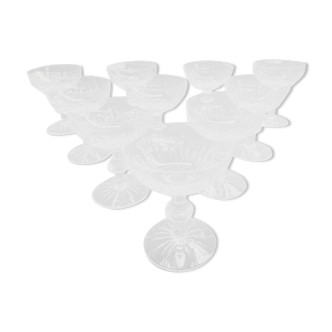 10 coupes à champagne en cristal
