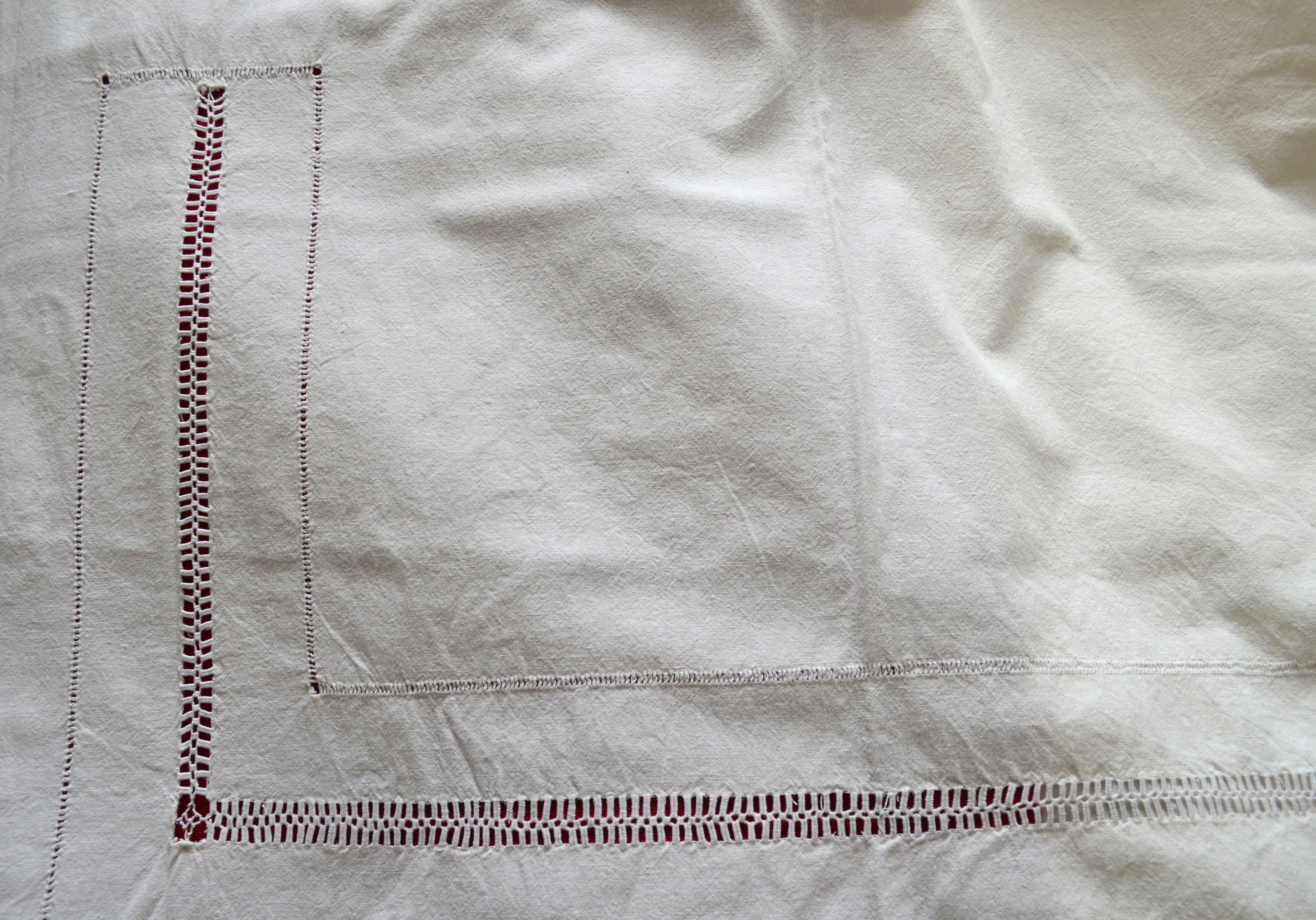 Ancient mestizo sheet embroidered