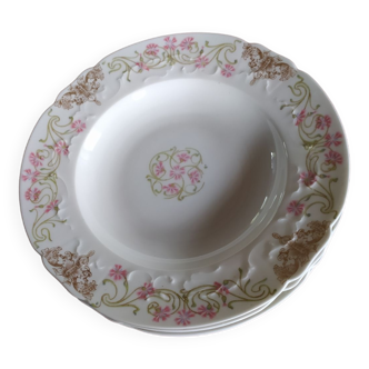 Set of 5 hollow porcelain plates