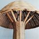 Rotin Lamp / Wicker Bedside Lamp / Mushroom-shaped Lamp / Bamboo / Vintage 1960 / Mid-Century
