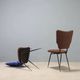 Vintage metal chairs with brass tips, Italy, 1950s-1960s.