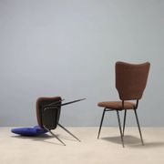 Vintage metal chairs with brass tips, Italy, 1950s-1960s.