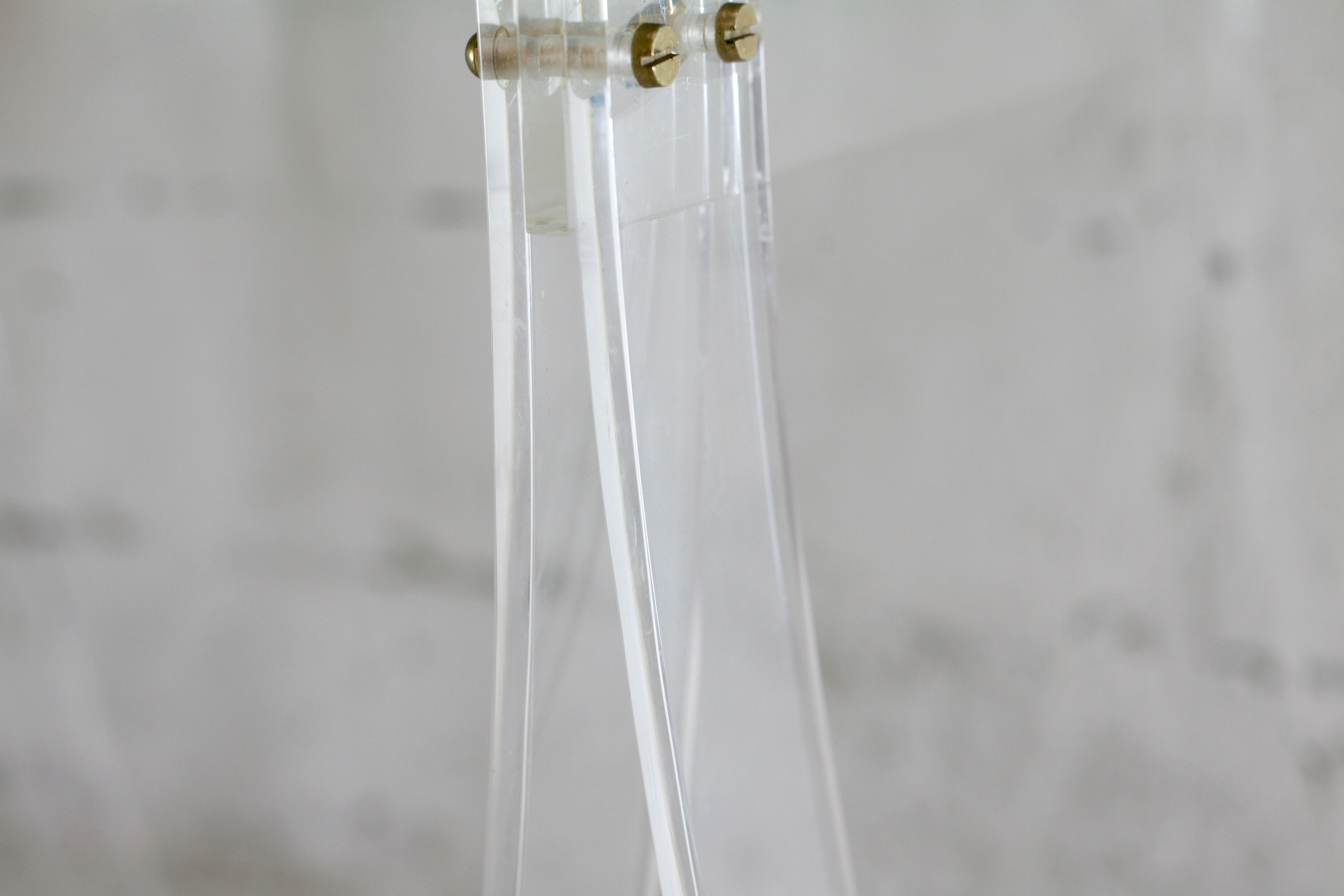 Office Plexiglas trestles, glass tray rounded edges, France, circa 1970
