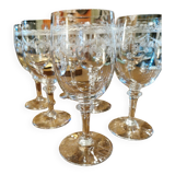 Set of 9 crystal glasses from the Napoleon III period