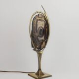 Lampe 1970 en laiton et agate attribuée à Willy Daro