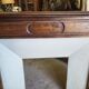 Facade of antique wooden fireplace