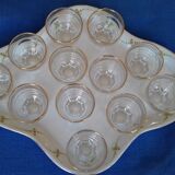 Set de 12 petits verres cerclés or