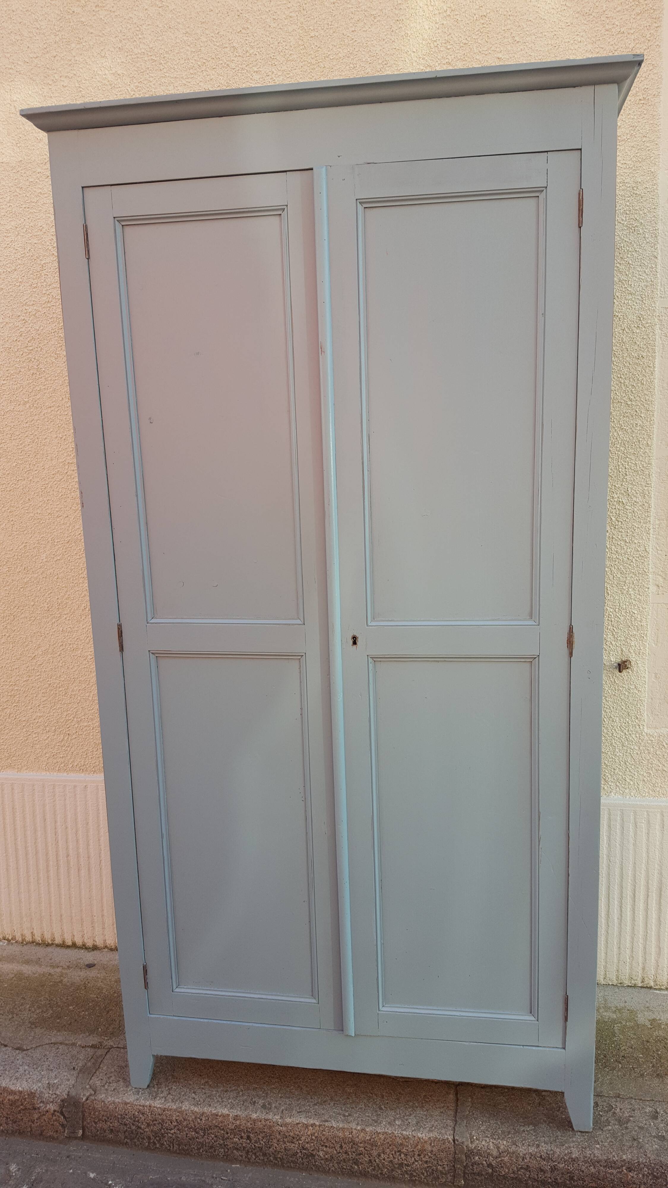 Grey blue Parisian wardrobe