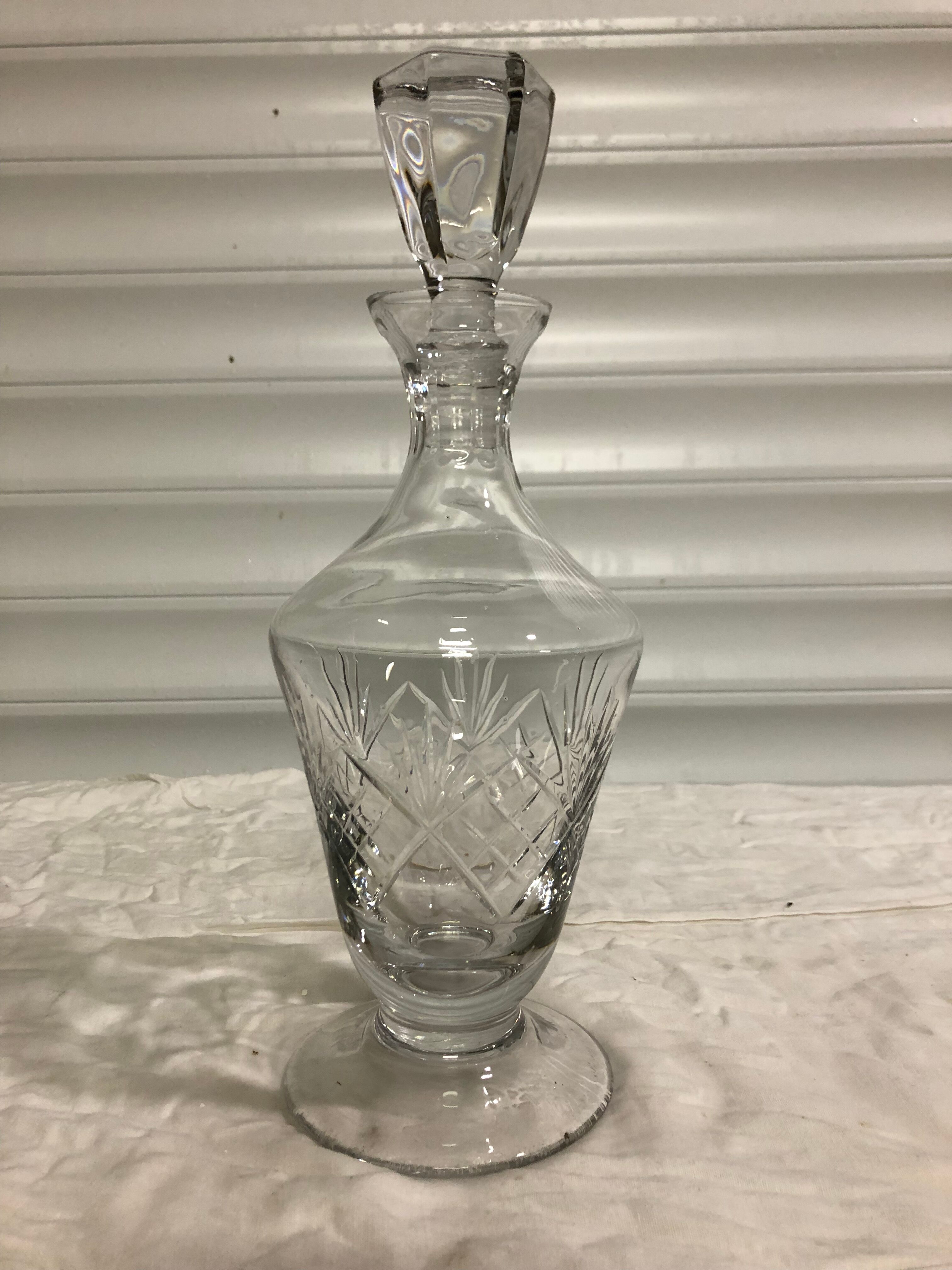 Chiseled crystal vintage wine decanter