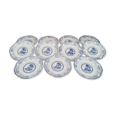 Lot de 11 assiettes à dessert Digoin Sarreguemines modèle Bernadette