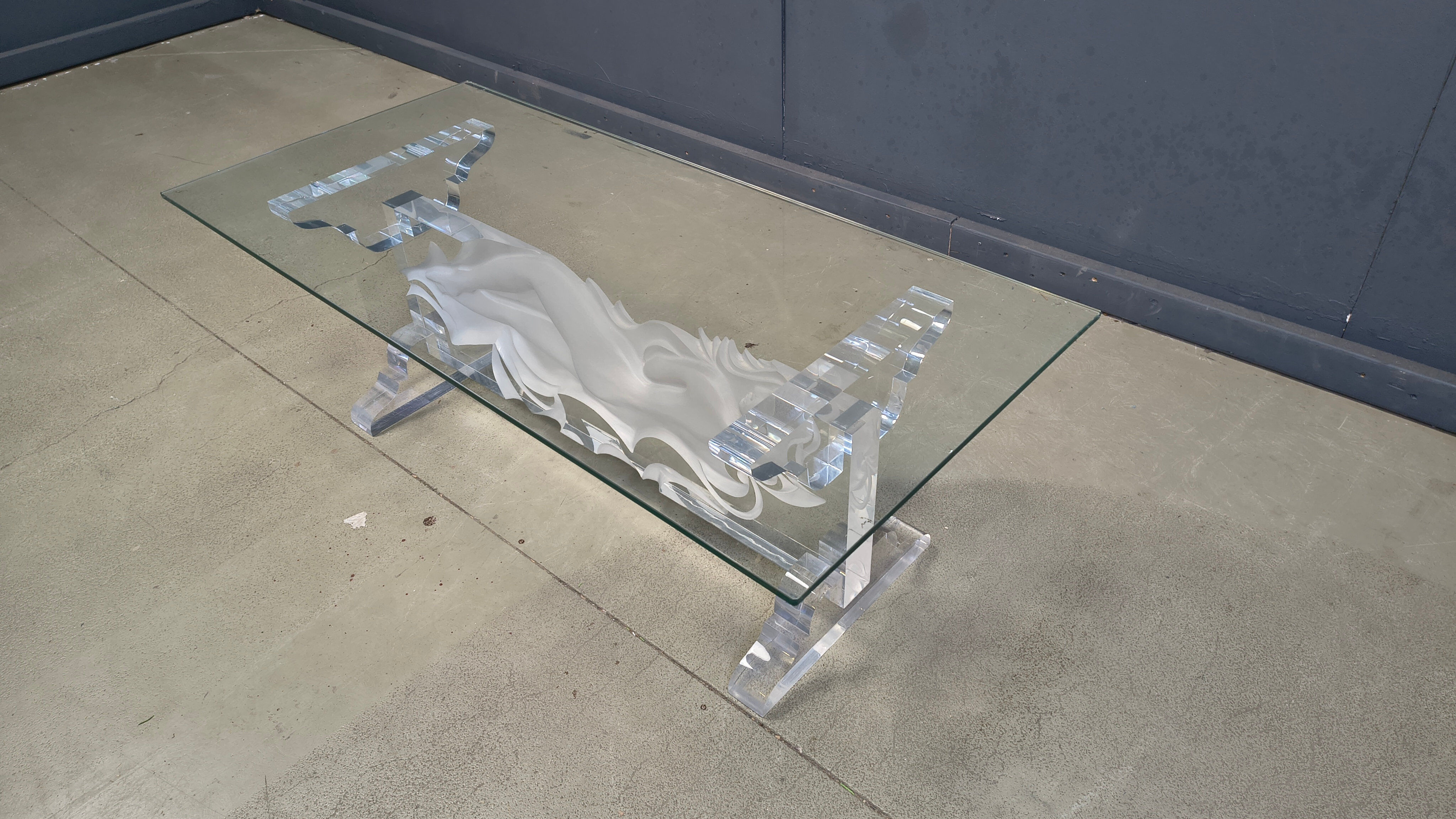 Acrylic coffee table by Fabian Art, 1980s