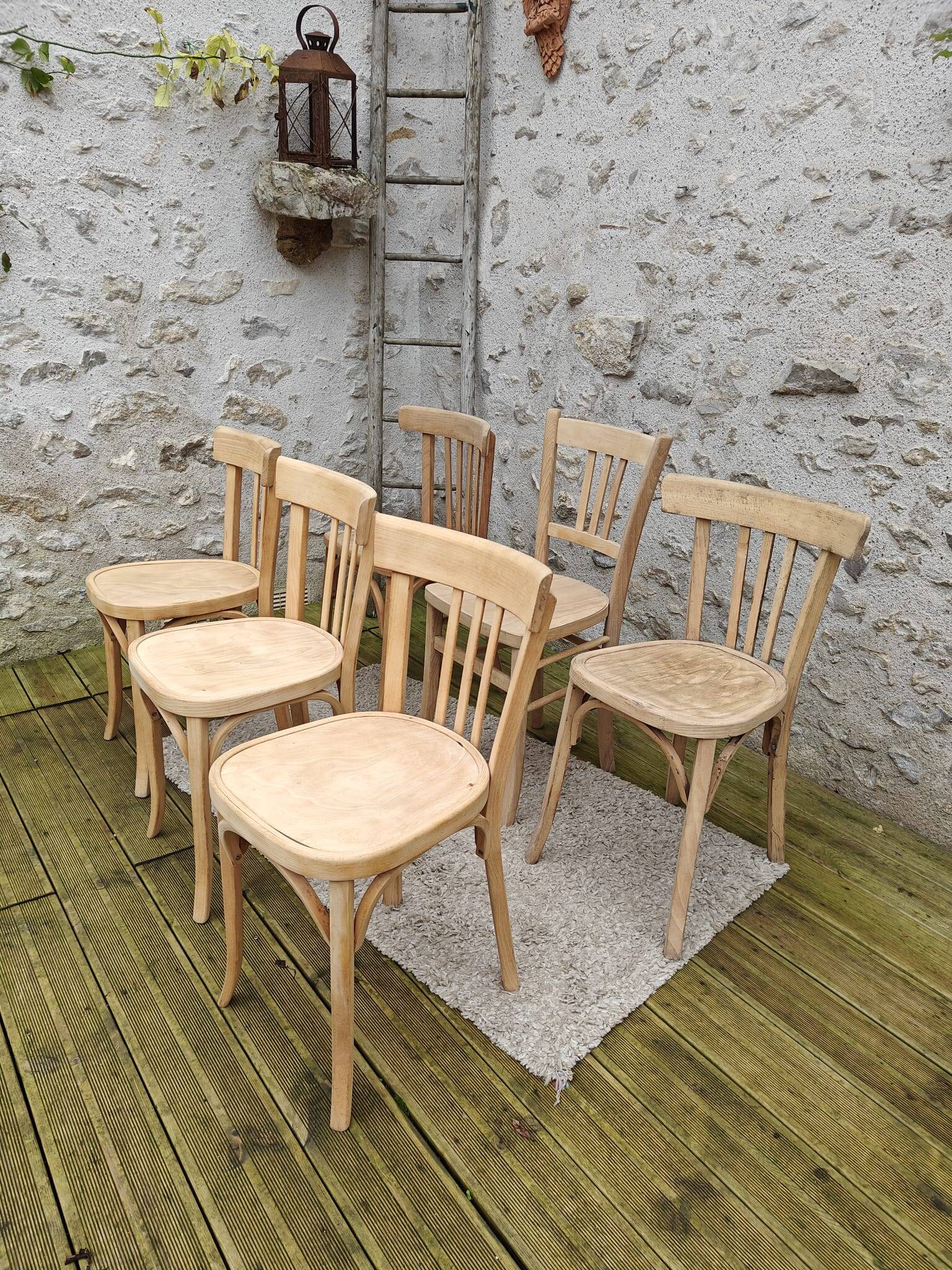 antique sandblasted bistro chairs