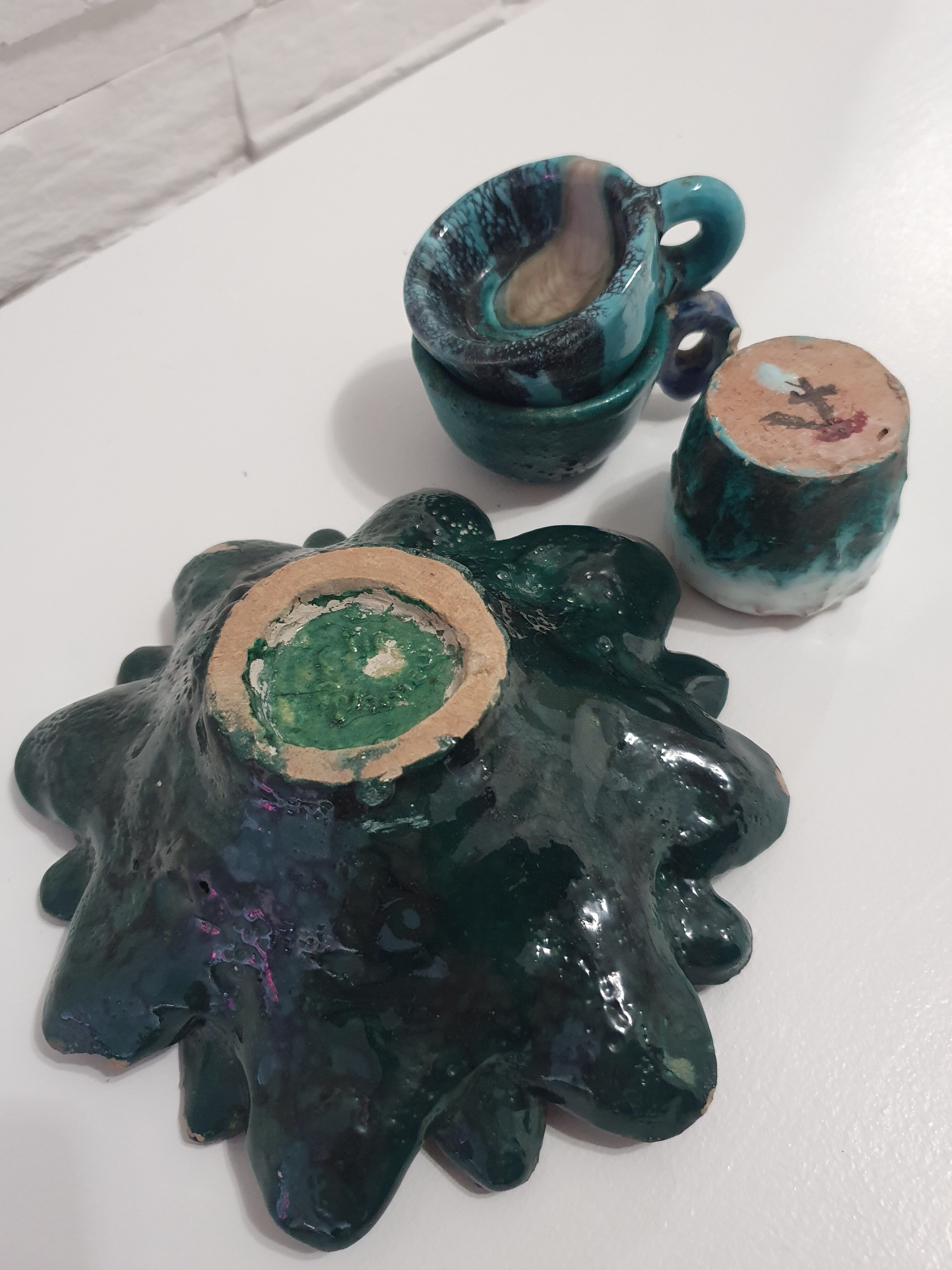 Ceramic lot signed Alice Colonieu