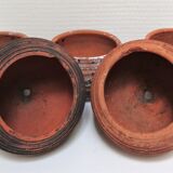 Five pots terracotta patina vintage